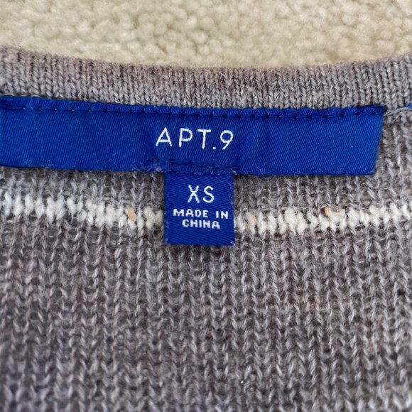 APT 9 heathered grey gray cream long sweater cardigan duster S - Picture 6 of 8